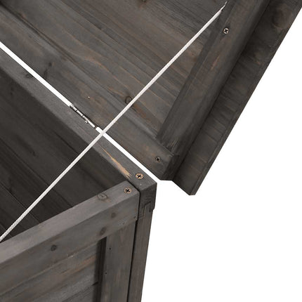 Dynbox antracit 150x50x56,5 cm massivt granträ