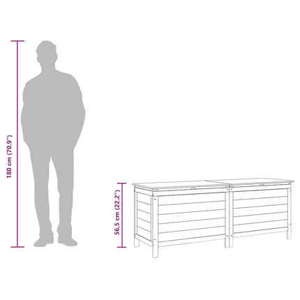 Dynbox antracit 150x50x56,5 cm massivt granträ