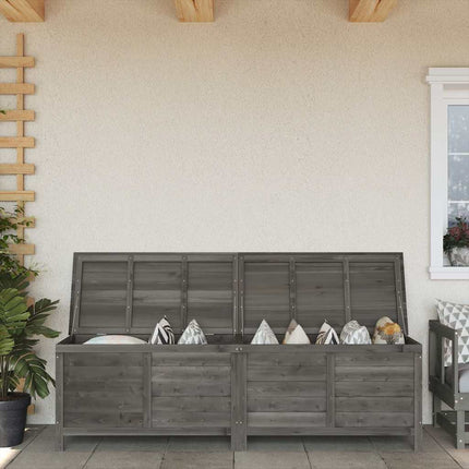 Dynbox antracit 198,5x50x56,5 cm massivt granträ