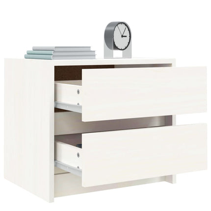 Sängbord vit 40x31x35,5 cm massiv furu