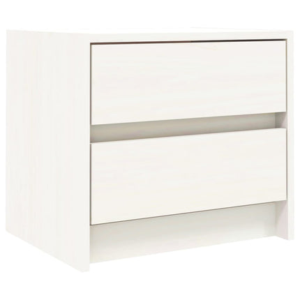 Sängbord 2 st vit 40x31x35,5 cm massiv furu