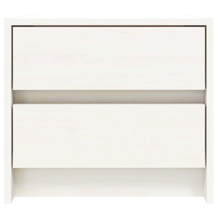 Sängbord 2 st vit 40x31x35,5 cm massiv furu