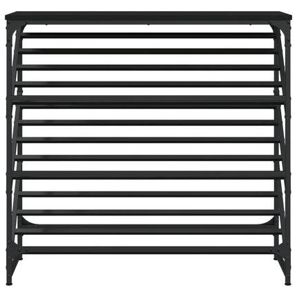 Skohylla svart 90x30x85 cm konstruerat trä