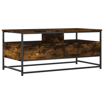 Soffbord rökfärgad ek 100x51x45 cm konstruerat trä