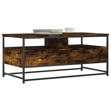Soffbord rökfärgad ek 100x51x45 cm konstruerat trä