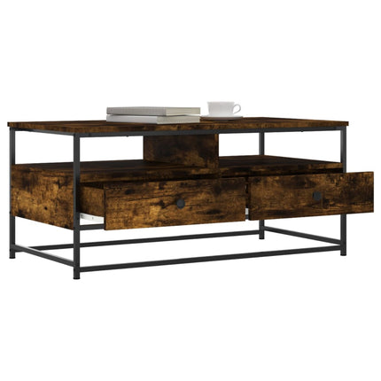 Soffbord rökfärgad ek 100x51x45 cm konstruerat trä