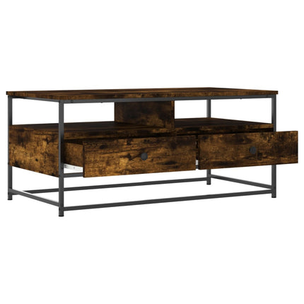 Soffbord rökfärgad ek 100x51x45 cm konstruerat trä