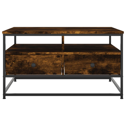 Soffbord rökfärgad ek 80x80x45 cm konstruerat trä