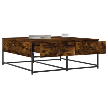 Soffbord rökfärgad ek 100x99x40 cm konstruerat trä