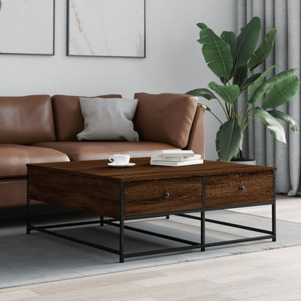 Soffbord brun ek 100x99x40 cm konstruerat trä