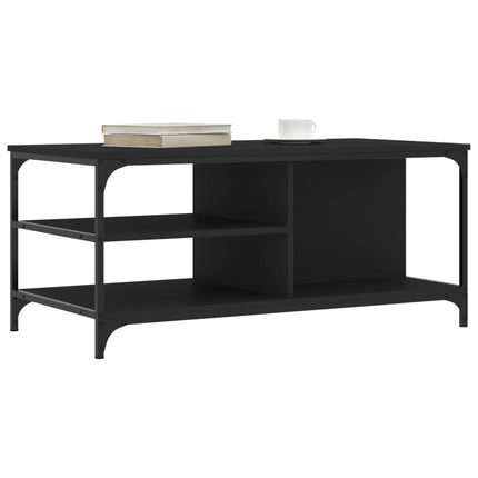 Soffbord svart 100x50x45 cm konstruerat trä