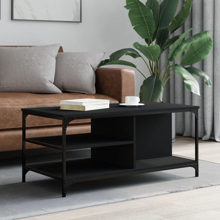 Soffbord svart 100x50x45 cm konstruerat trä