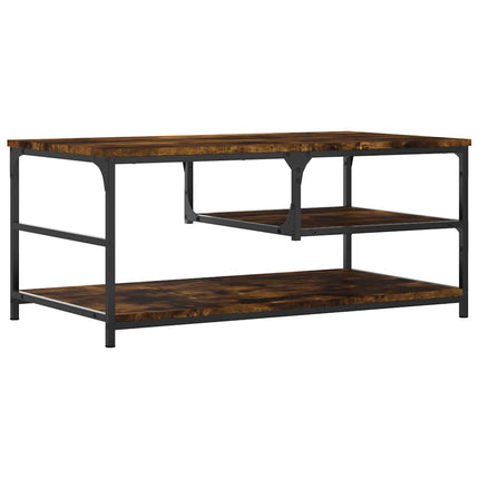 Soffbord rökfärgad ek 90x49x40 cm konstruerat trä