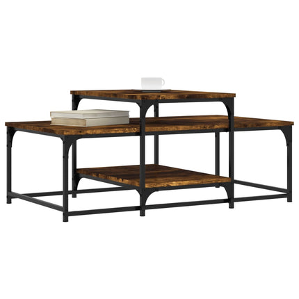 Soffbord rökfärgad ek 102x60x45 cm konstruerat trä