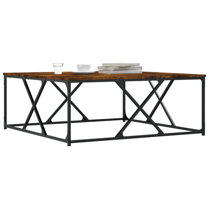 Soffbord rökfärgad ek 100x100x40 cm konstruerat trä