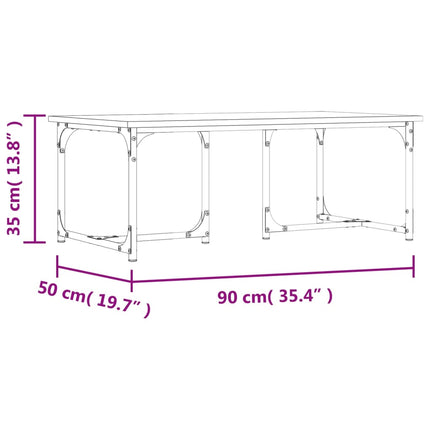 Soffbord svart 90x50x35 cm konstruerat trä