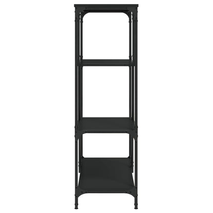 Bokhylla svart 81x36x115 cm konstruerat trä och järn
