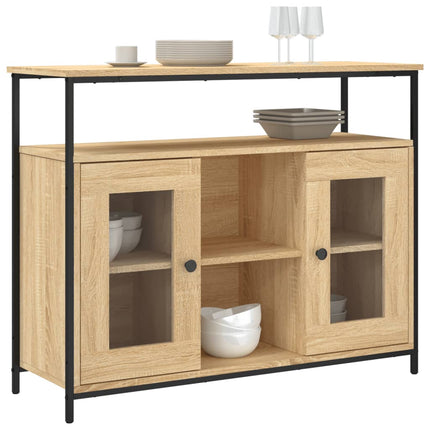 Skänk sonoma-ek 100x35x80 cm konstruerat trä