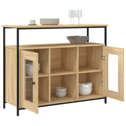 Skänk sonoma-ek 100x35x80 cm konstruerat trä