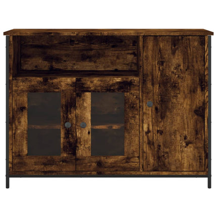 Skänk rökfärgad ek 100x35x75 cm konstruerat trä
