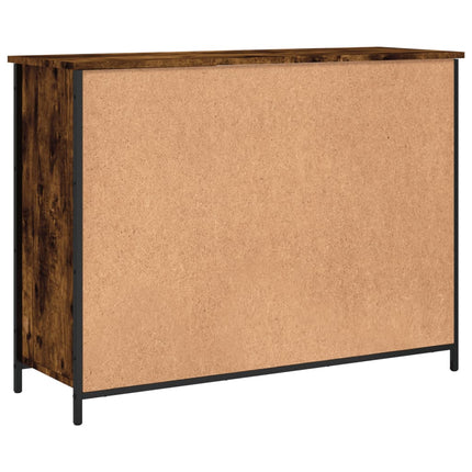 Skänk rökfärgad ek 100x35x75 cm konstruerat trä