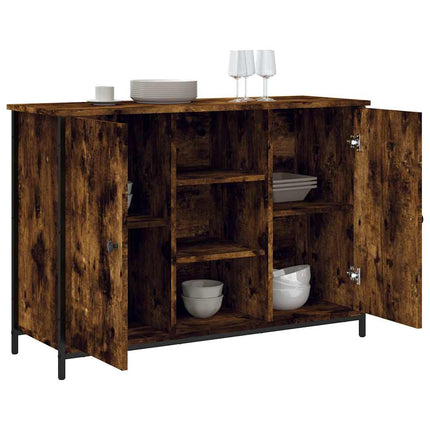 Skänk rökfärgad ek 100x35x70 cm konstruerat trä