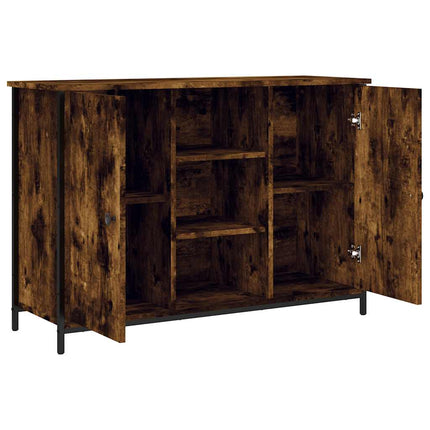 Skänk rökfärgad ek 100x35x70 cm konstruerat trä