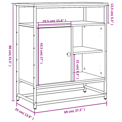 Skänk Sonoma Ek 69x35x80 cm Konstruerat trä