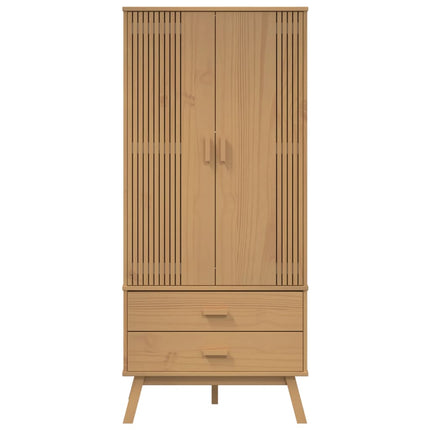 Garderob OLDEN brun 76,5x53x172 cm massiv furu
