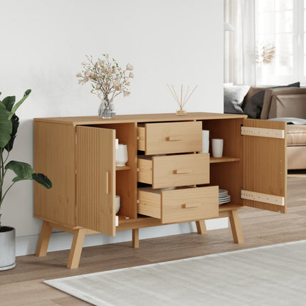 Skänk OLDEN brun 114x43x73,5 cm massiv furu