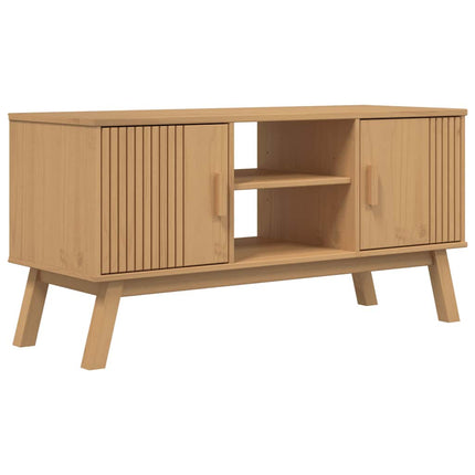 Tv-bänk OLDEN brun 114x43x57 cm massiv furu