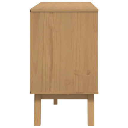 Skänk OLDEN vit och brun 114x43x73,5 cm massiv furu