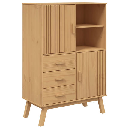 Skänk OLDEN brun 85x43x125 cm massiv furu