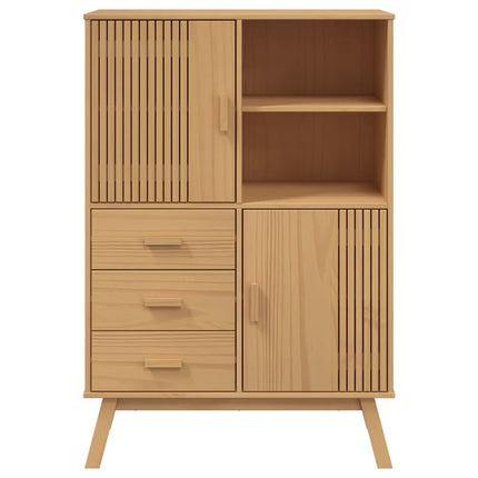 Skänk OLDEN brun 85x43x125 cm massiv furu