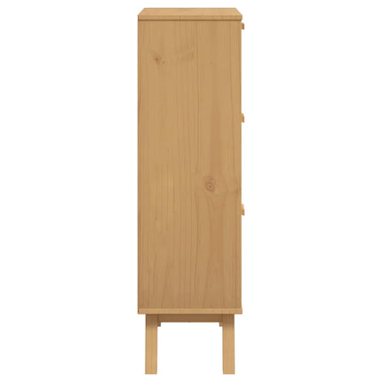 Skoskåp OLDEN brun 55x35x120 cm massiv furu