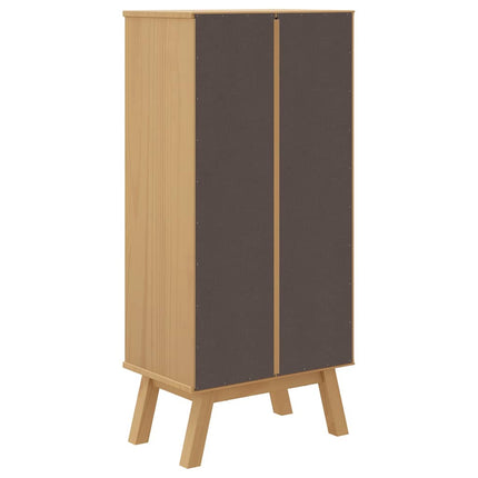 Skoskåp OLDEN brun 55x35x120 cm massiv furu