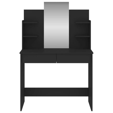 Sminkbord med spegel svart 96x39x142 cm