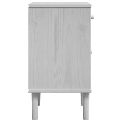 Sängbord SENJA rottinglook vit 40x35x65 cm massiv furu