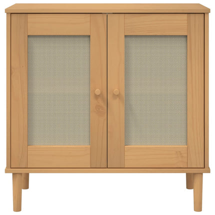 Sidobord SENJA rottinglook brun 80x35x80 cm massiv furu