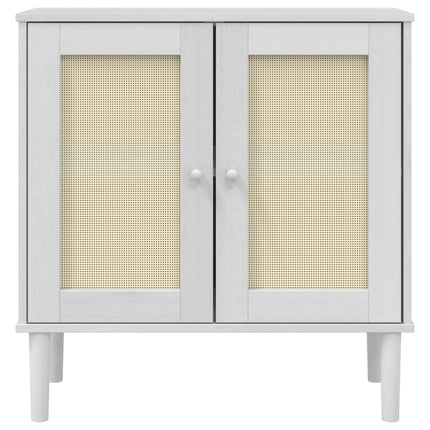 Sidobord SENJA rottinglook vit 80x35x80 cm massiv furu
