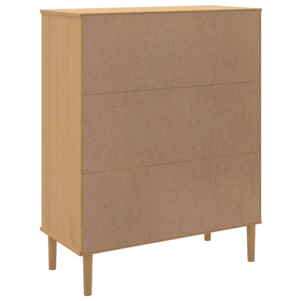 Högskåp SENJA rottinglook brun 90x40x112 cm massiv furu
