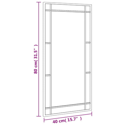 Väggspegel svart 40x80 cm rektangulär järn