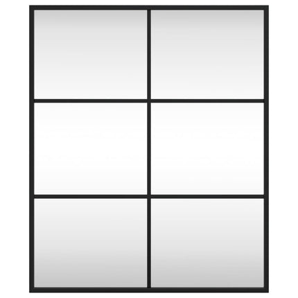 Väggspegel svart 50x60 cm rektangulär järn