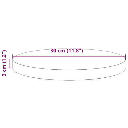 Bordsskiva Ø30x3 cm massiv furu