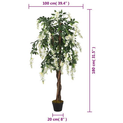 Konstväxt blåregn 1260 blad 180 cm grön och vit