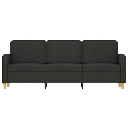 3-sitssoffa svart 180 cm tyg