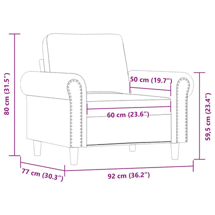 Fåtölj svart 60 cm konstläder