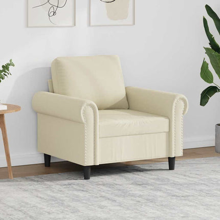 Fåtölj Gräddvit 60 cm konstläder