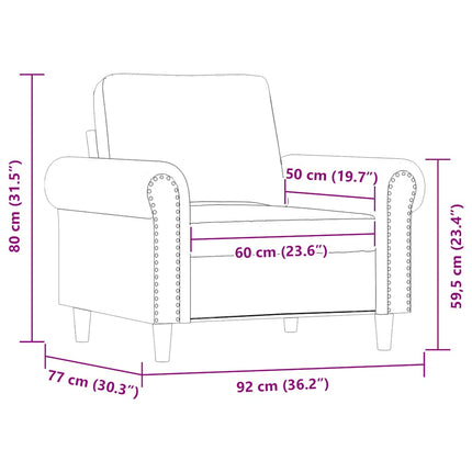 Fåtölj Grå 60 cm konstläder