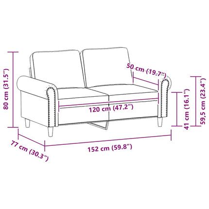 2-sitssoffa Grå 120 cm konstläder